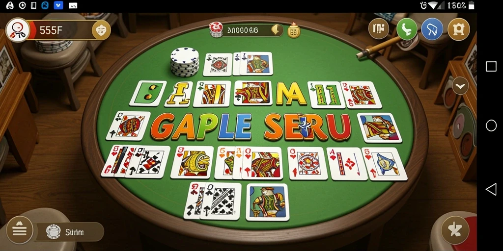 Tampilan gameplay menarik dari permainan Gaple 555F.