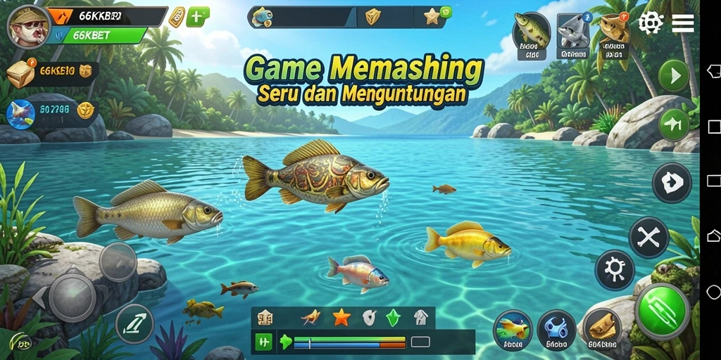 Tampilan aksi menangkap ikan di 66KBET yang seru.
