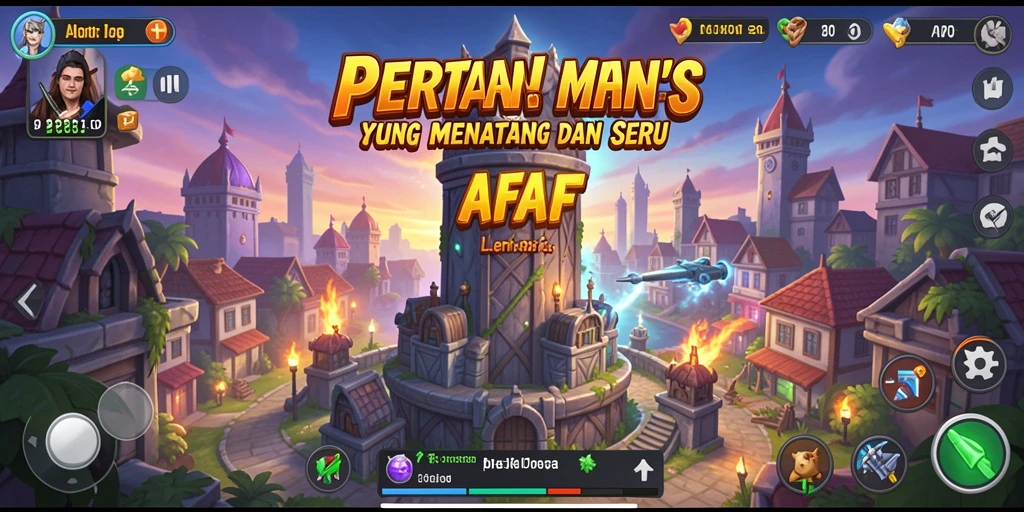 Tampilan gameplay AFAF yang penuh aksi Tower Defense.