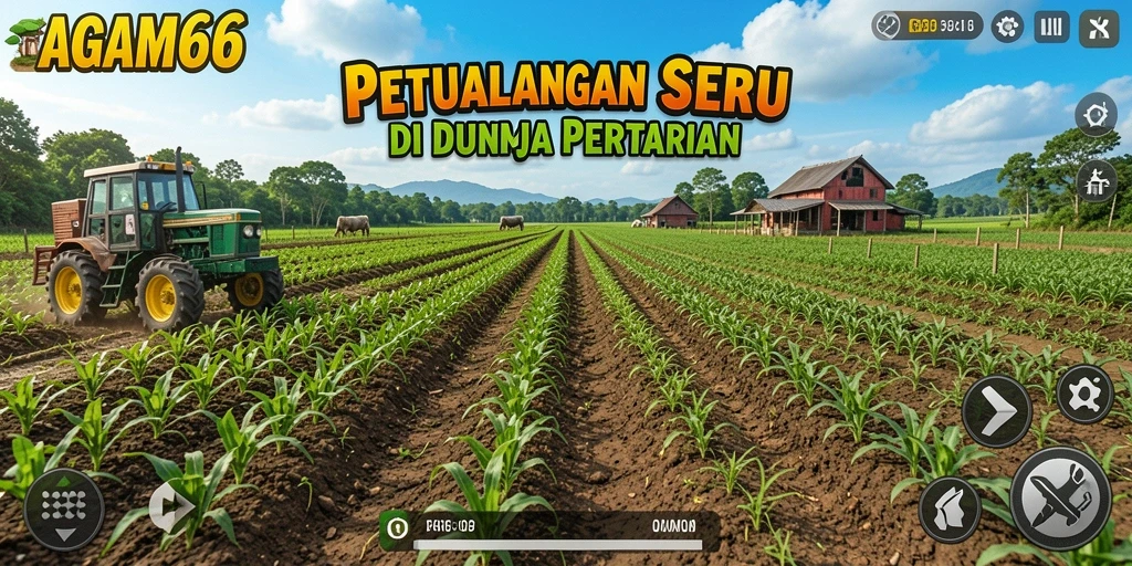 Tangkapan layar gameplay AGAM66 dengan pemandangan pertanian yang menakjubkan.