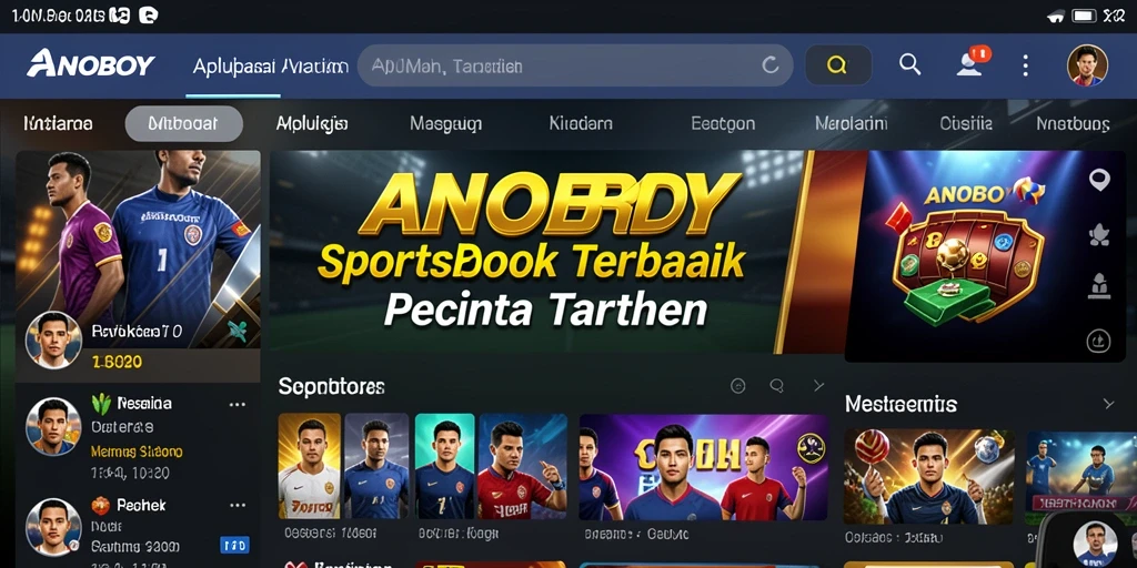 Tampilan utama ANOBOY saat pengguna membuat taruhan olahraga.