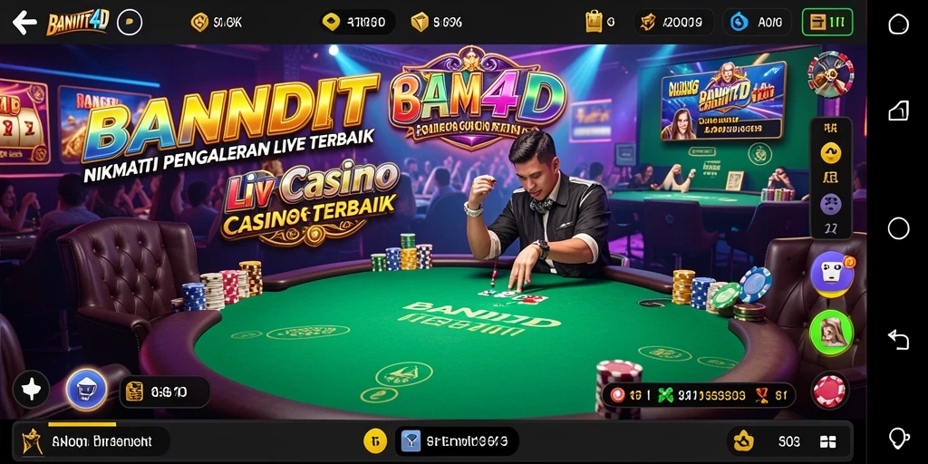 Gameplay BANDIT4D yang mendebarkan dalam suasana Live Casino.