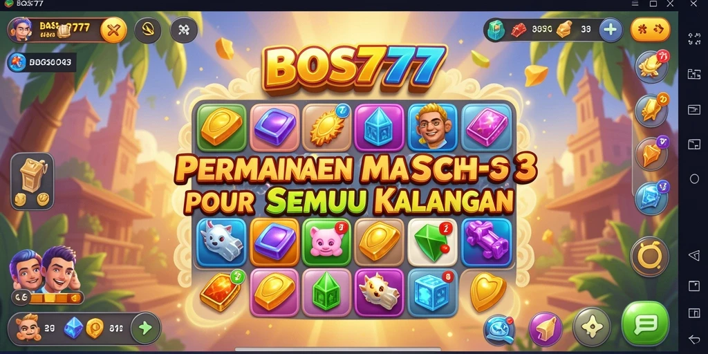 Screenshot menunjukkan gameplay Match-3 yang mendebarkan dan penuh warna.
