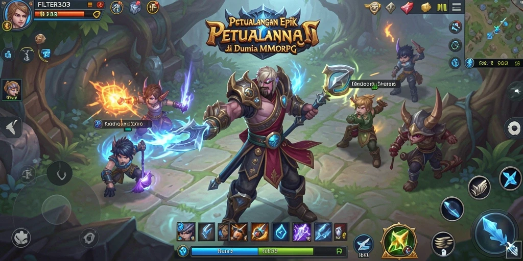 Tangkapan layar gameplay FILTER303 dengan karakter yang beraksi.