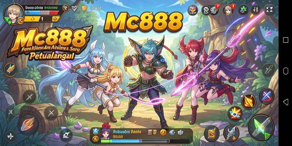 Screenshot dari gameplay penuh warna MC888 yang menampilkan keindahan karakter Anime.