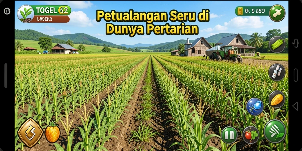 Screenshot gameplay TOGEL62 yang menampilkan aktivitas bertani.