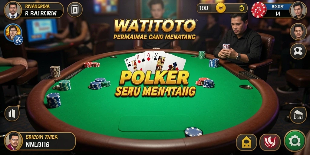 Tampilan utama WATITOTO menampilkan gameplay Poker yang mendebarkan.