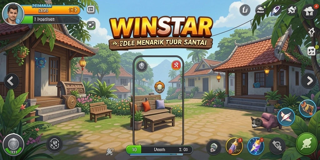 Tangkapan layar dari gameplay WINSTAR yang menarik dan penuh warna.